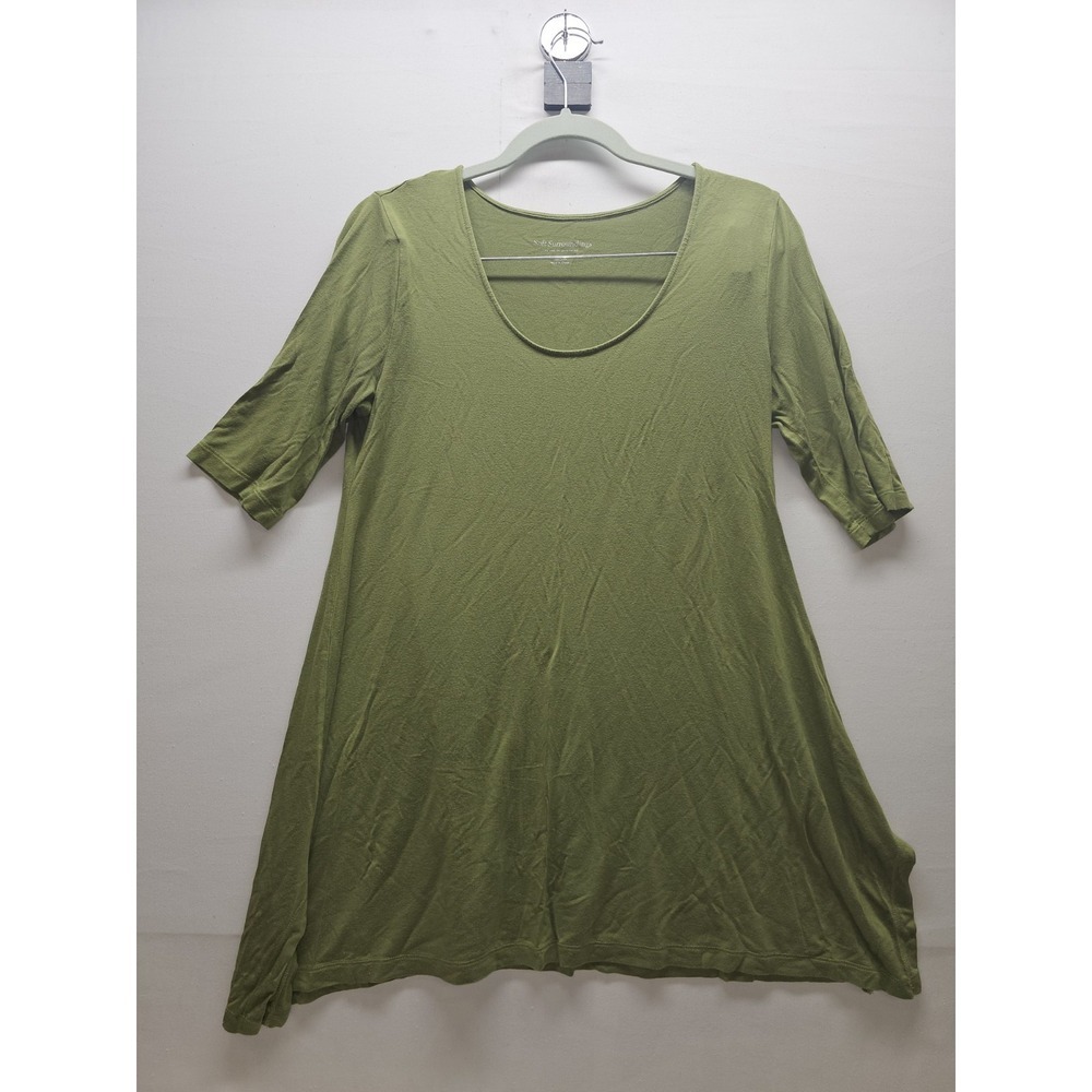 Soft Surroundings High-Low Tunic Top 3/4 Sleeve M Lagenlook Penny Lane